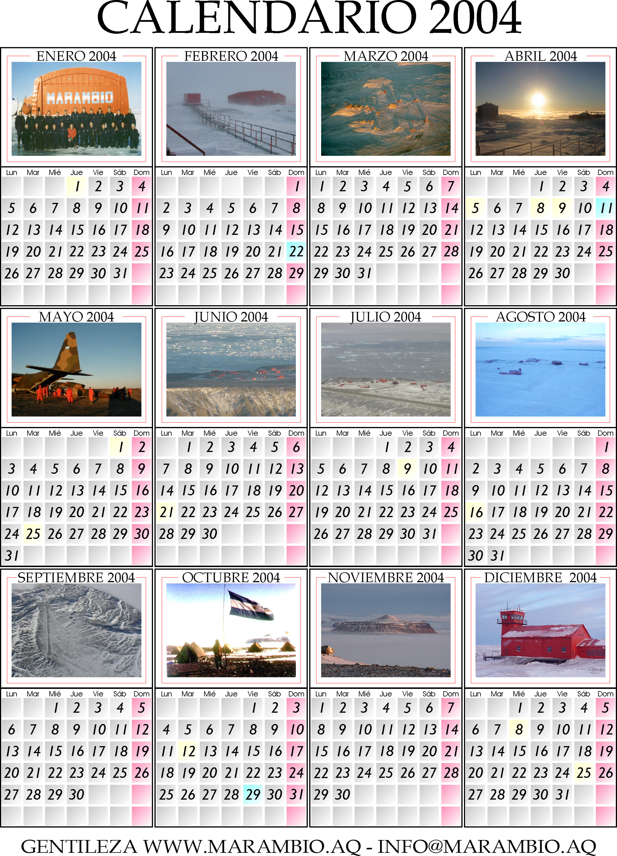 Calendário do carnaval 2004